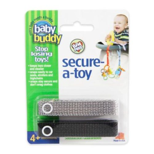 Baby Buddy® 2-Pack Secure-A-Toy in Black/Grey - BLACK/GREY - SET OF 2