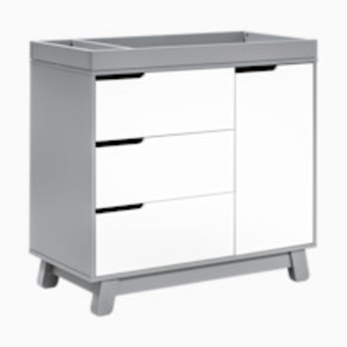 babyletto Hudson 3-Drawer Changer Dresser - Grey/White