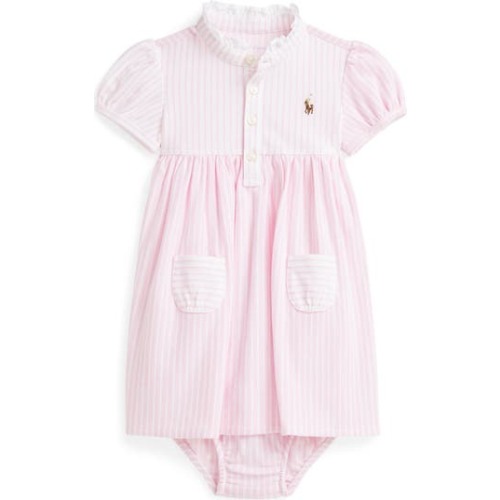 Stripe Cotton Piqué Shirtdress & Bloomers, 12M