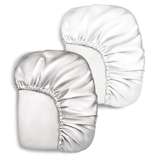 Pro Goleem Satin Pack n Play Playard Sheet Fitted 2 Pack Great for Baby Hair Silk Feeling 27x39 Inch Portable Mini Crib Sheet Playard Mattress Cover Unisex White and Gray