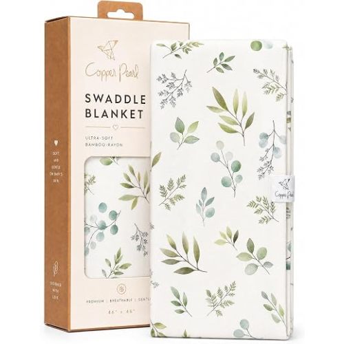 Copper Pearl Swaddle Blankets for Newborns | Soft Stretchy Receiving Blankets for Boys and Girls | Large 46 x 46 Inch Baby Blankets | Lightweight and Breathable Swaddles | Haven