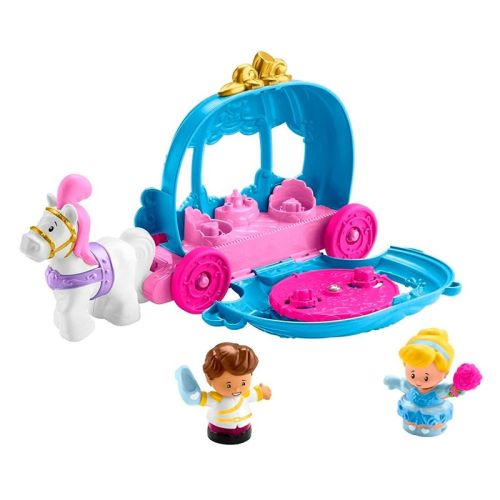 Fisher-Price Little People Toddler Toy Disney Princess Cinderella’s Dancing Carriage Playset with Figures for Pretend Play Ages 18+ Months