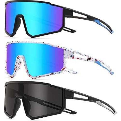 3PACK Kids Sunglasses Youth Sports Sun Glasses for Girls Boys Polarized Baseball Softball Glasses Cycling Shades
