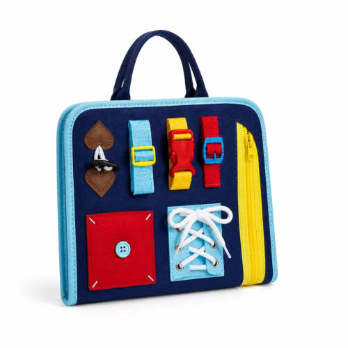 Toddler Busy Board | 7-in-1 Learning Panels | Zippers, Buckles & Laces | Travel-Friendly – Funton Toys