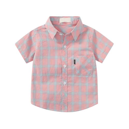 Huesdet Baby Boy Clothes Cow Print Short Sleeve Button Up Shirt Lapel Neck T-Shirt Toddler Cowboy Summer Tops(Pink,1-2 Years)