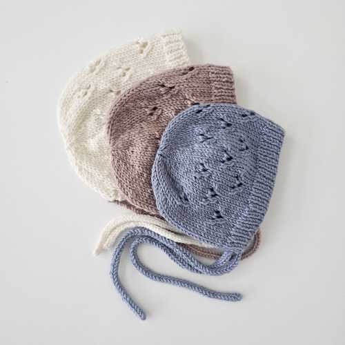 Hand Knit Baby Bonnet | Desert Rose