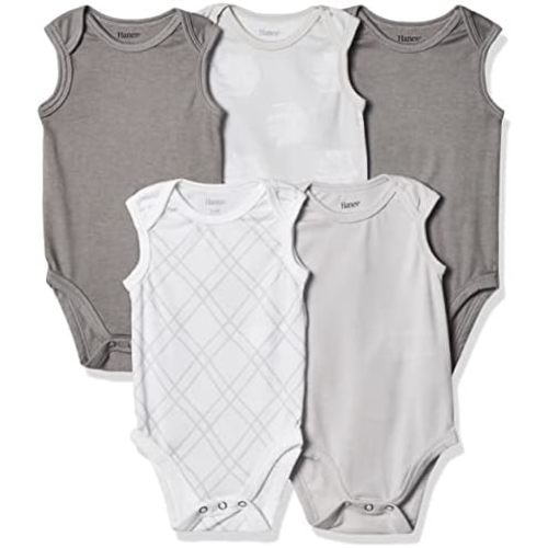 Hanes baby-boys Baby Bodysuits, Ultimate Flexy Sleeveless for Boys & Girls, 5-pack
