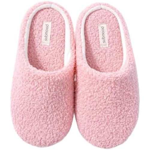 Slippers for Women, House Slippers for Women – Women's Fuzzy Bouclé Slippers, Soft Memory Foam Indoor House Shoes, Non-Slip Sole, Machine Washable Bedroom Slippers
