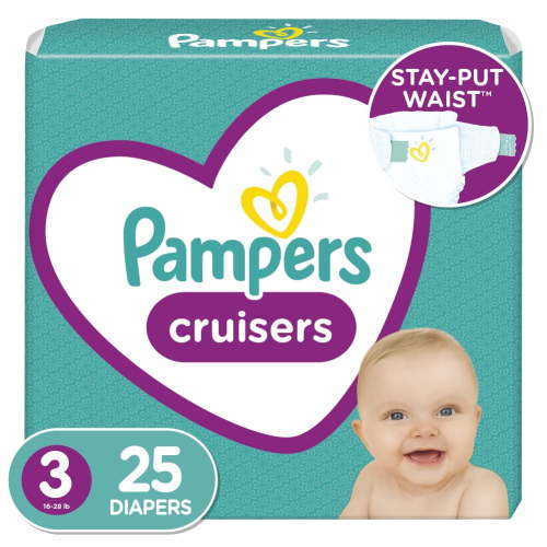 Pampers Cruisers Active Fit Hypoallergenic Diapers - Size 3, 25 Count