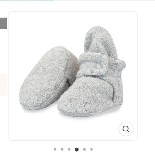 Zutano Cozie Fleece Stay-On Baby Bootie Slipper - Heather Gray