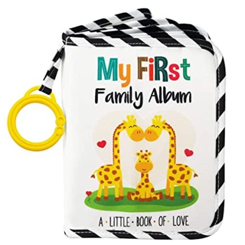 Urban Kiddy™ Baby's My First Family Album | Soft Photo Cloth Book Gift Set for Newborn Toddler & Kids (Giraffe)