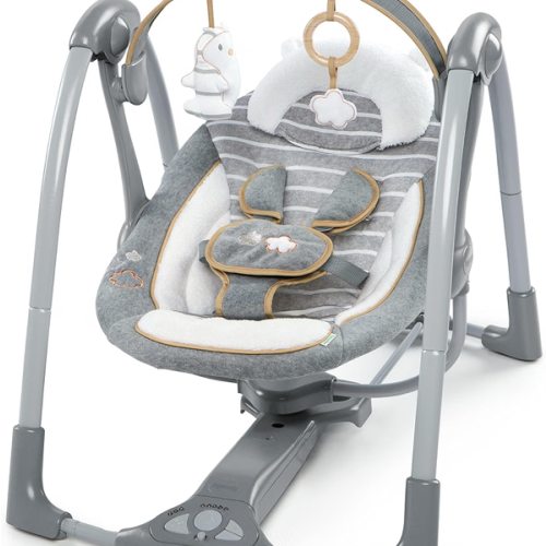 Amazon.com: Ingenuity Swing 'n Go Lightweight Portable Baby Swing, Newborn to 9 Months | Infant Swing with Cushioned Harness, Foldable & Portable, Soothing Music & Nature Sounds, 30/45/60-Second Timer, 6-20 lbs