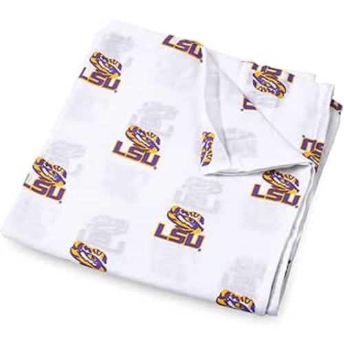 Amazon.com: Three Little Anchors LSU Muslin Swaddle Blanket : Baby