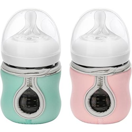 Beautyflier 4oz Glass Baby Bottle Sleeve Covers, Reusable Insulator for Heat/Cold Retention, Moisture Neoprene Holder for Philips 4 oz Avent Glass Natural Bottles, Sleeve Only