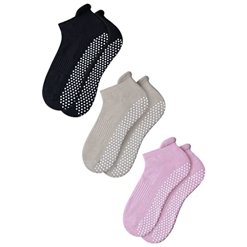 RATIVE Anti Slip Non Skid Barre Yoga Hospital Pilates Socks with Grips for Women Men