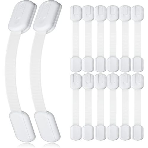 4our Kiddies 14 Pack Cabinet Locks Baby Proofing, Adjustable Drawer Lock