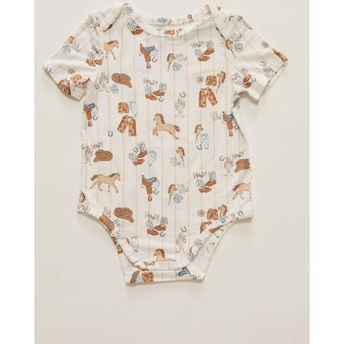 Angel Dear Infant Boys' Cowboy Nursery Short Sleeve Onesie