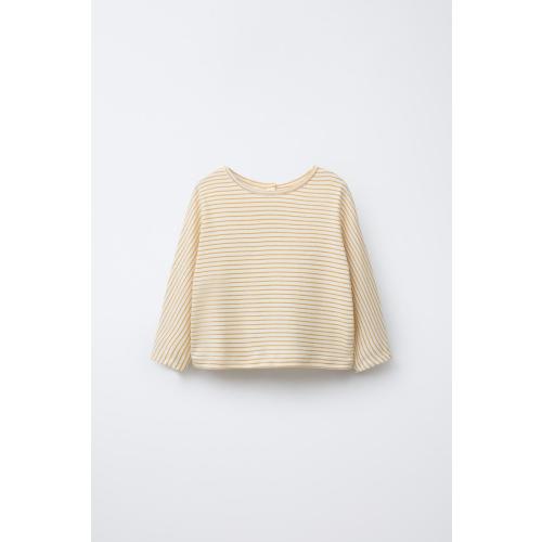 WOVEN STRIPE T-SHIRT - Ocher | ZARA United States