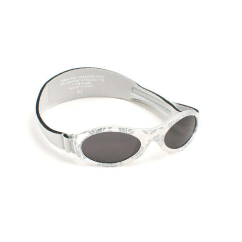 Baby Wrap Around Sunglasses - Bubzee Wrap Around - Silver Damask