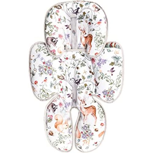 2 in 1 Infant Car Seat Insert, Car Seat Head Support Baby Girls Boys, Soft Newborn Carseat Insert Cushion, Perfect for Carseats, Strollers, Swings (Gray Animals)