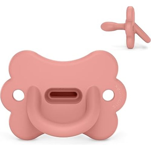 Color Essence SX PRO Silicone Butterfly Baby Pacifier 1Pk, Made with 100% Soft Silicone, Baby Essentials Perfect for Breastfeeding Babies, Designed in Spain, 6-18 Mths, Pink
