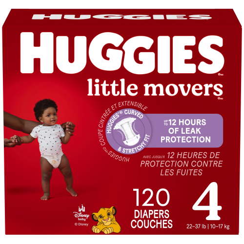 Huggies Little Movers Baby Diapers, Mega colossal pack, Size 4 (22-37 lbs), 120 Count - Walmart.ca