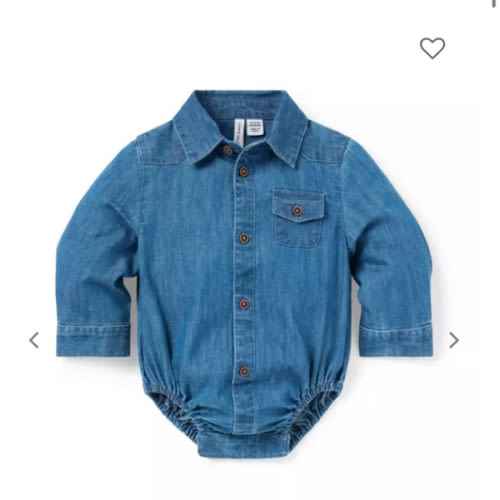 Baby Hudson Wash Baby Chambray Bodysuit by Janie and Jack