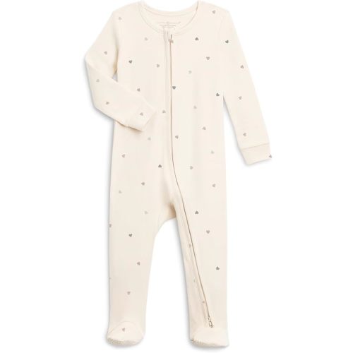 Colored Organics Baby Zip-Up Footed Sleeper with 2-Way Zipper - Newborn Organic Cotton Pajamas