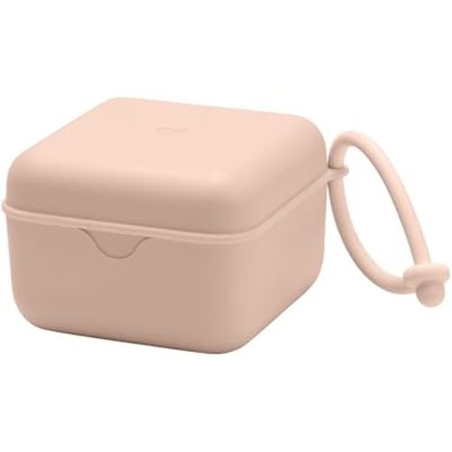 BIBS Pacifier Box with Loop for Storing & Carrying Soothers | 100% BPA Free Material | Designed & Made in Denmark | Blush