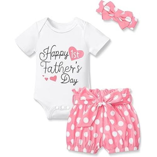 My First Fathers Day Baby Girl Outfit Fathers Day Outfit for Baby Girl Happy First Fathers Day Baby Girl Outfit