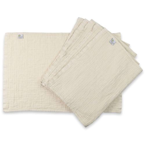 OsoCozy Organic Muslin Flat Cloth Diapers - Made of Ecologically Friendly, Soft, Absorbent, Double Layered 100% Organic Cotton. 6 Pack. Newborn Fits 6-12 Pounds.