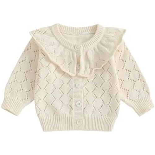 Toddler Baby Girl Lightweight Crewneck Cardigan Jacket Long Sleeve Open Front Sweater Casual Spring Fall Knitwear