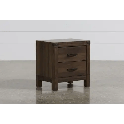 Willow Creek II Brown Wood 2-Drawer 25" Nightstand