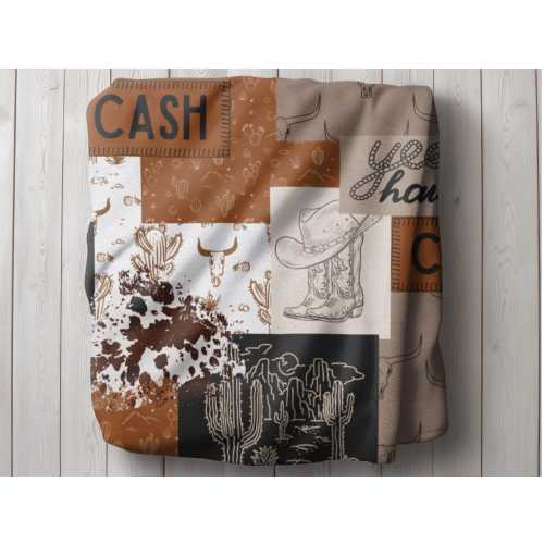 Boy Name Blanket Western Nursery Decor Country Nursery Blanket Western Room Decor Kid Name Blanket Western Gift Wild West Nursery Boy Decor