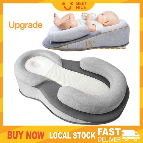 New Born Baby Pillow Set Elevated Ergonomic Newborn Baby Lounger  Baby Nest