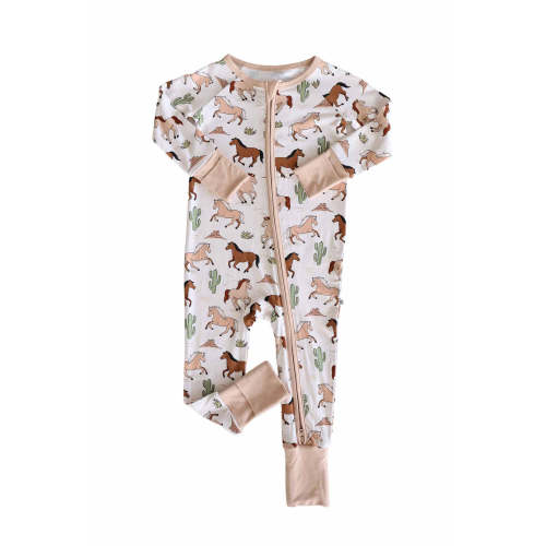 Convertible Zip Romper in Pony Club Neutral | Caden Lane
