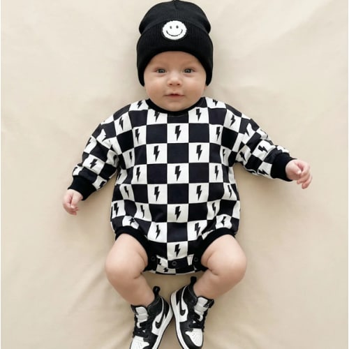 Bubble Romper | Charcoal Bolts