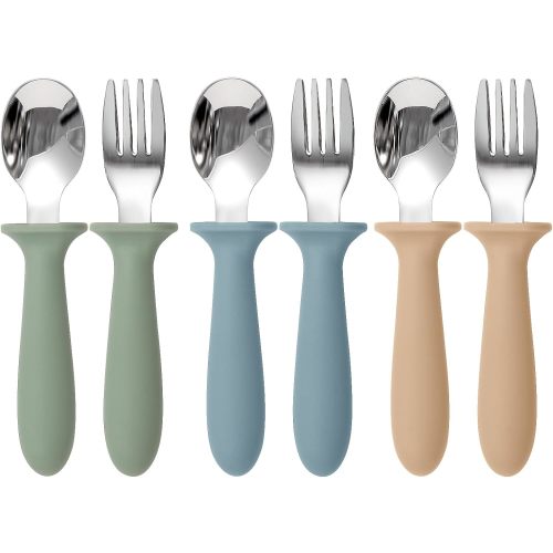 Eascrozn Toddler Utensils, 6 Pack Children Safe Forks and Spoons Set