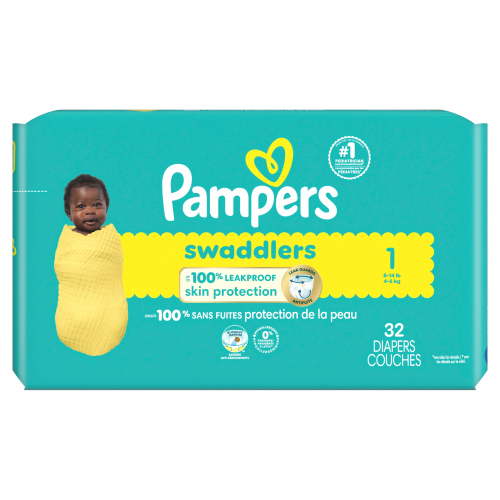 Pampers Swaddlers Diapers, Size 1 (8-14 lbs), Absorbent, Keeps Baby Dry and Comfortable, Skin Safe Disposable Baby Diaper, 32 Count - Walmart.ca