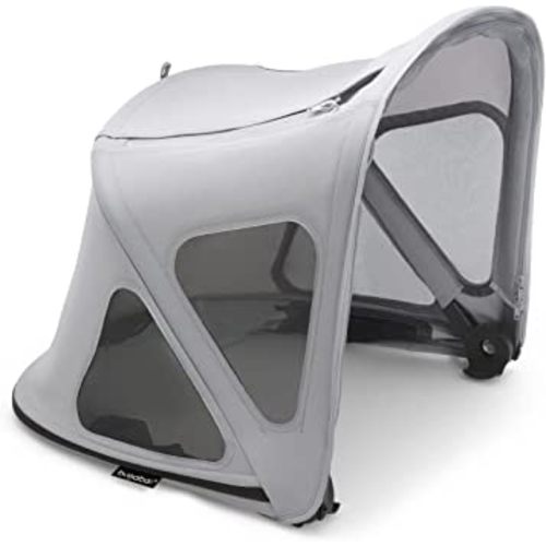 Bugaboo Fox/Cameleon/Lynx Breezy Sun Canopy Stroller Accessory with UPF 50+ Sun Protection and Ventilation Panels, Misty Grey