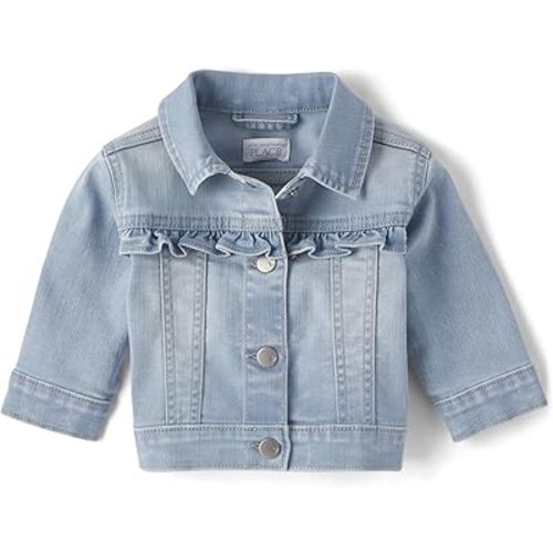The Children's Place baby girls Ruffle Denim Jacket