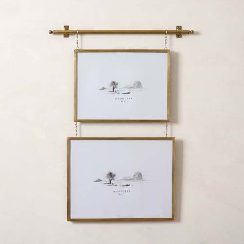 Colleen Brass Rail Double Picture Frame – Magnolia