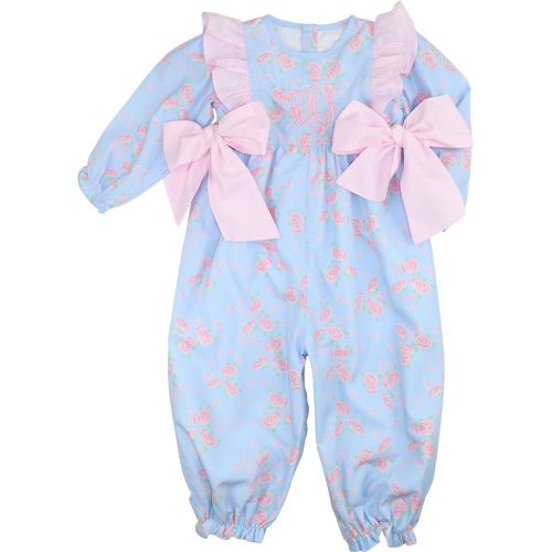 Rose Print Bow Long Bubble for Baby | Cecil & Lou