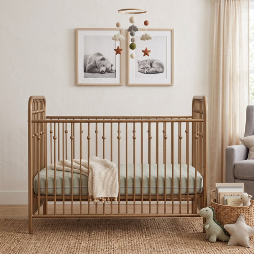 Mason & Marbles Klos Adjustable Height Steel Standard Crib & Reviews | Wayfair