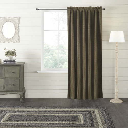 VHC Brands Tea Cabin Green Plaid Blackout Panel 84x50