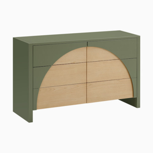 babyletto Moab 6-Drawer Assembled Dresser - Olive/Ash