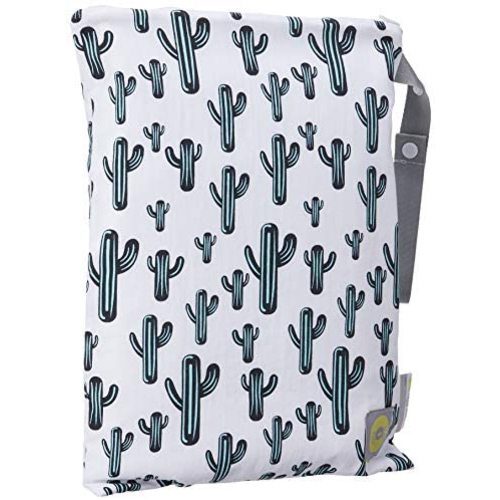 Itzy Ritzy Sealed Wet Bag with Adjustable Handle – Washable and Reusable Wet Bag with Water Resistant Lining Ideal for Swimwear, Diapers, Gym Clothes & Toiletries; Measures 11” x 14”, Cactus Crew