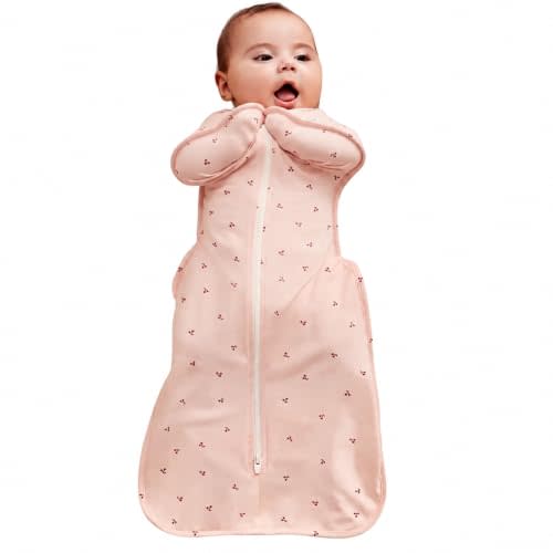Love to Dream Swaddle Up Bamboo Baby Sleep Sack | 1.0 TOG, 5-8.5lbs, Blush | Arms Up Swaddle Secure Fit Helps Baby Self-Soothe, Sleep More, Calm Startle Reflex, Newborn Essential 68–75F Wearable Blanket