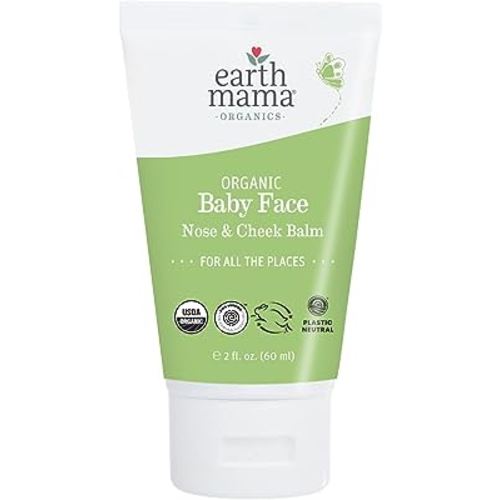 Earth Mama Organic Baby Face Nose & Cheek Balm | Moisturizer with Calendula Oil for Dry Skin Care, Natural Petroleum Jelly Alternative (2-Fluid Ounce)