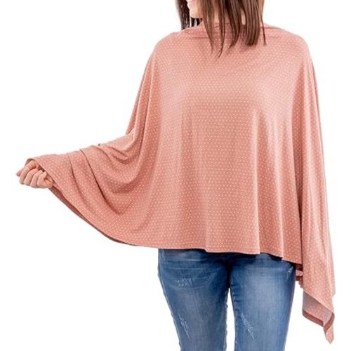 WeeSprout Nursing Cover for Breastfeeding, Soft & Breathable Nursing Poncho, Neck Insert for Hands-Free View, Machine Washable & Dryer Safe Feeding Cover Up